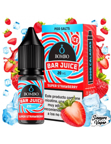 Super Strawberry Ice Sales 10ml Bar Juice by Bombo