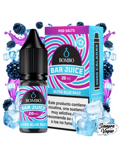 Ultra Blue Razz Ice Sales 10ml Bar Juice by Bombo