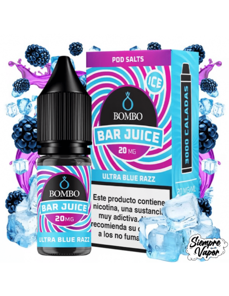 Ultra Blue Razz Ice Sales 10ml Bar Juice by Bombo