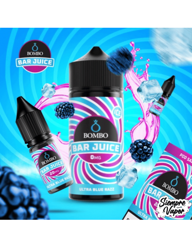 Ultra Blue Razz Ice 24ml Longfill Bombo Bar Juice